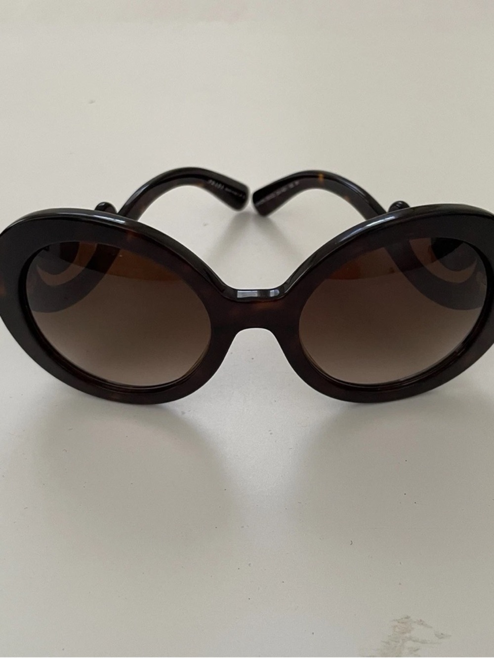 Prada Baroque Swirl Sunglasses Round Oversized Black Designer (including box） - Picture 3 of 7